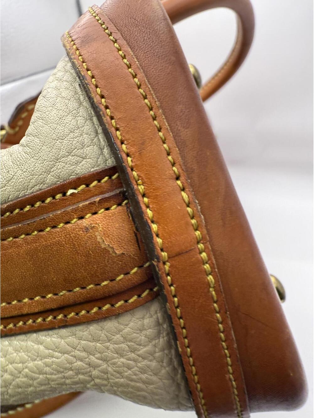 Dooney & Bourke Vintage Leather and Pebbled Leather Satchel Doctor's Bag - Picture 7 of 12